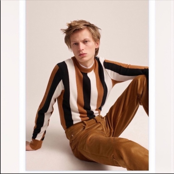 Sandro Other - Sandro Paris Natural Vertical Stripe Sweater M